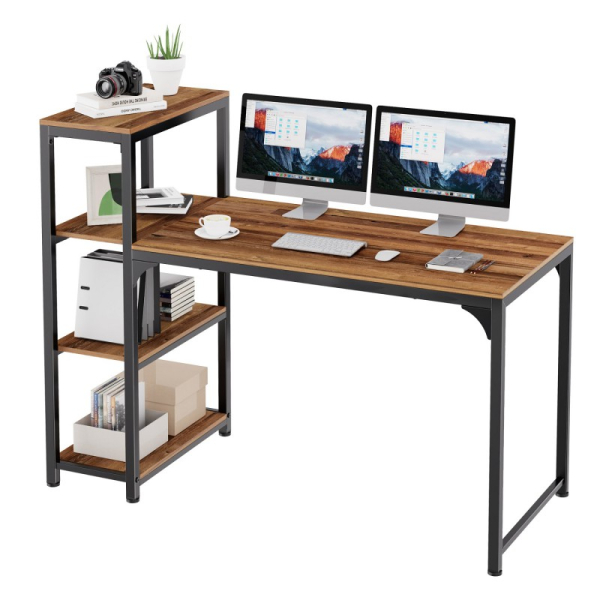 Купить Компьютерный стол Стол письменный (для компьютера) со стеллажом EUREKA ZX-SH140A-RW с шириной 140 см, Reclaimed Wood